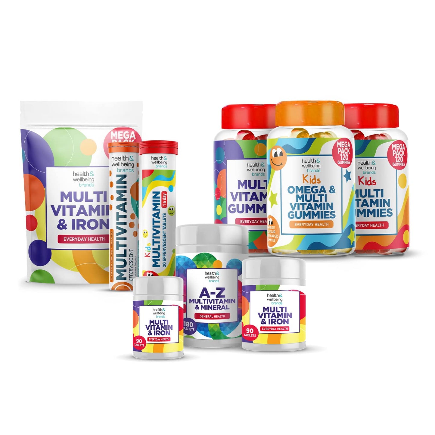 Club Vits Multivitamin & Iron (180) 2 x 90 Easy to Swallow Tablets (180) with Vitamins A,B,D,C,E and Minerals, One a Day, Support for Immune System,