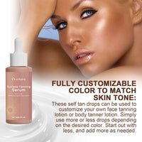60ml Sunless Tanning Drops,Drops to Naturally Boost Melanin,Body Face Tann-ing Dr-ops,Self Ta-nning D-rops without Sun Damage,Fake Tan,Gradual T-an,Tanning Moisturiser,Self Tan Dro-ps,Ta-n Remover