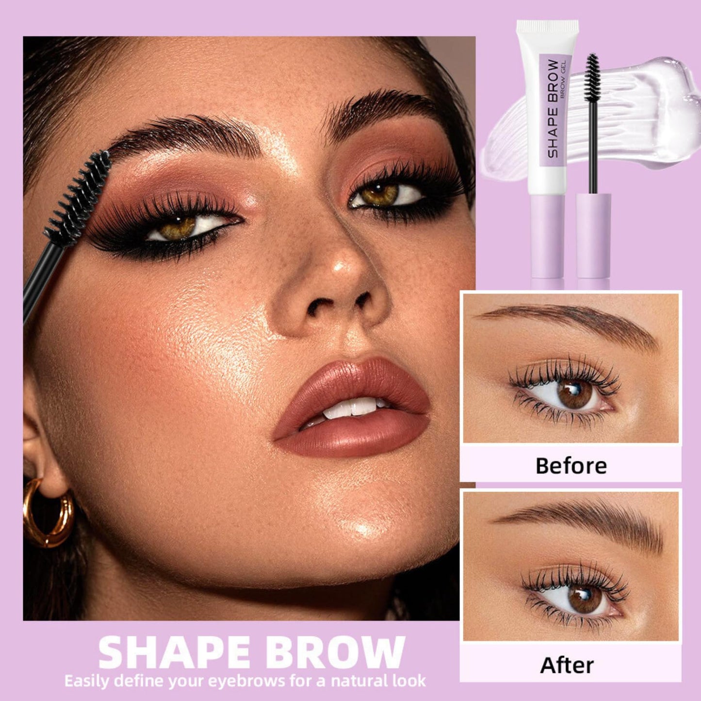 SHEBEEDO Clear Eyebrow Gel Instant Brow Styler Brow Gel Longwear Eyebrow Gel Clear Brow Glued For Brows & Edges Eye Brow Gel For Natural Eyebrow Styling Repair Laminated Brow Look For Styling Brows