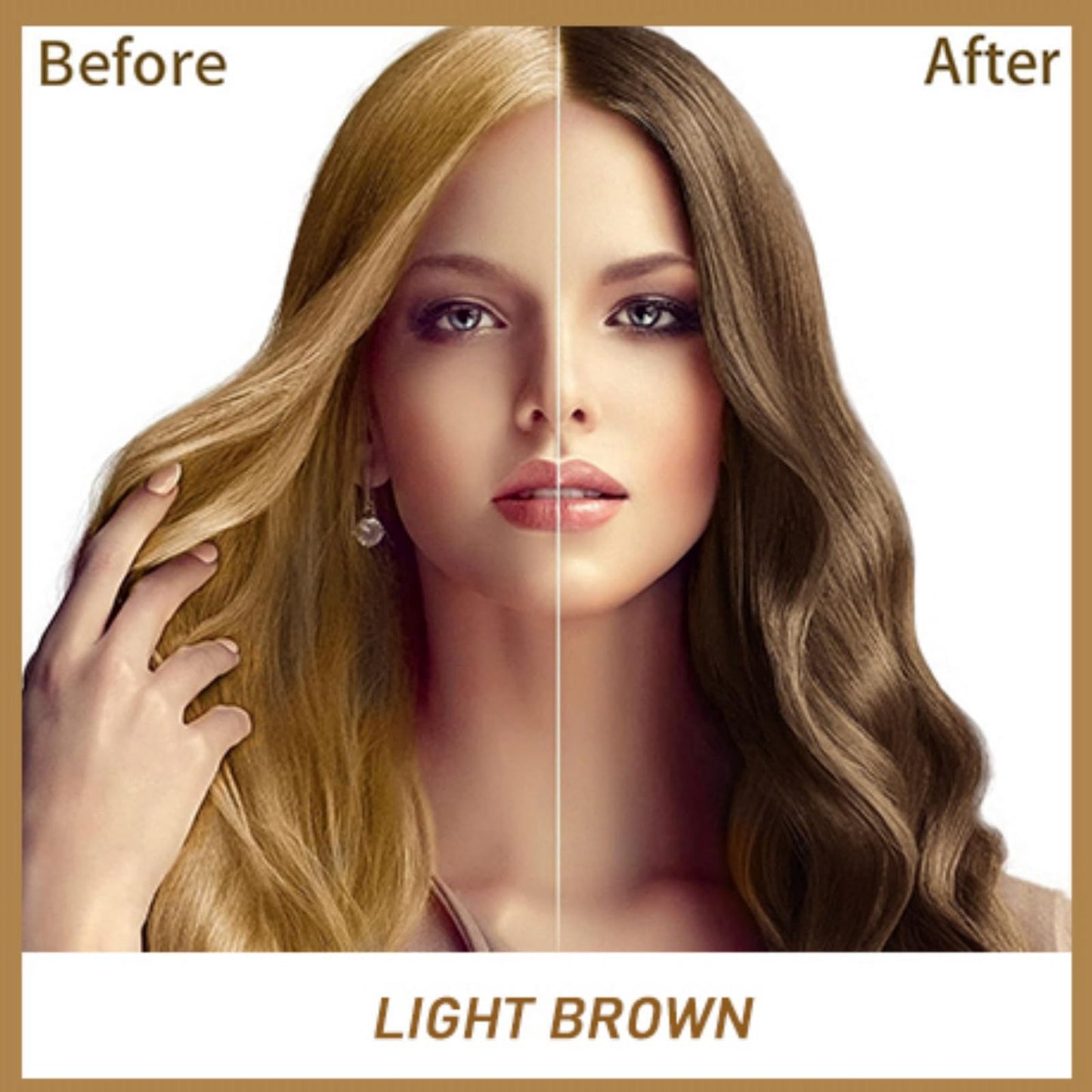 Ruojiar Po/lar Hair Dye Shampoo,3 in 1 Hair Color Shampoo,Instant Color Sham/poo,Colour Sham/poo for Gray H/air,Herbal Ingredients,Semi Permanent Ha/ir Dye,Gentle Maintenance Solution,Long-Lasting,Light Brown