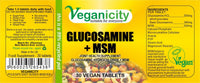 Veganicity Glucosamine HCL + MSM : Joint Health Combination : 30 Tablets, in a Planet-Friendly 99% Recycled Pot