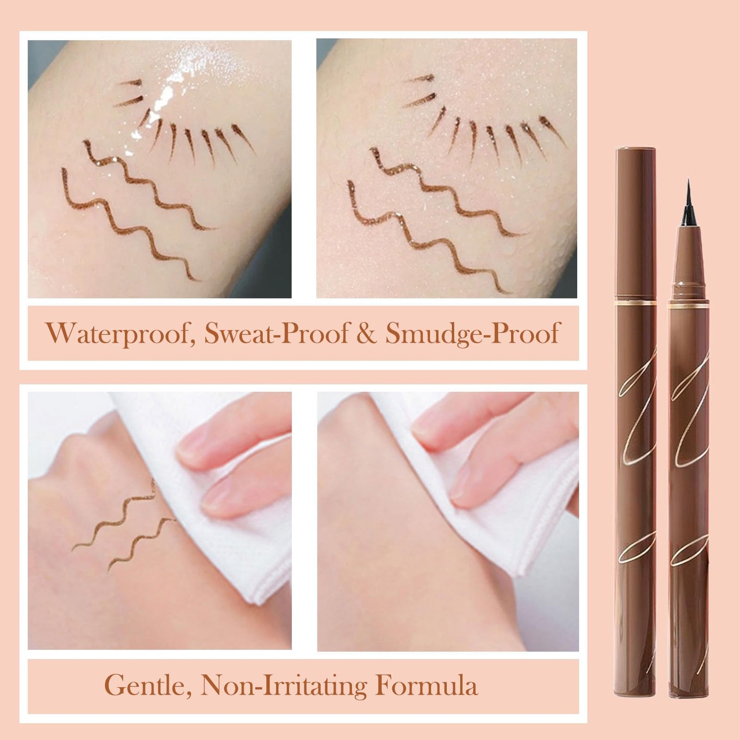 Generic Waterproof Liquid Eyeliner Pen, Smudge-Proof Long-Lasting Formula with Ultra-Fine Tip for Precise Application, Quick-Dry Highly-Pigmented Color, Ideal for Bold Eye Makeup – Classic Black