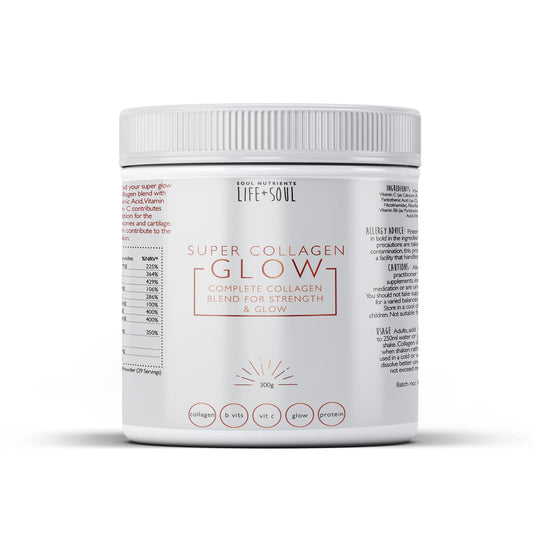 Soul Nutrients Super Glow Collagen Blend- Marine Collagen Powder- Hydrolysed Marine Collagen Peptides Powder with Essential Glow Vitamins 300g Unflavoured