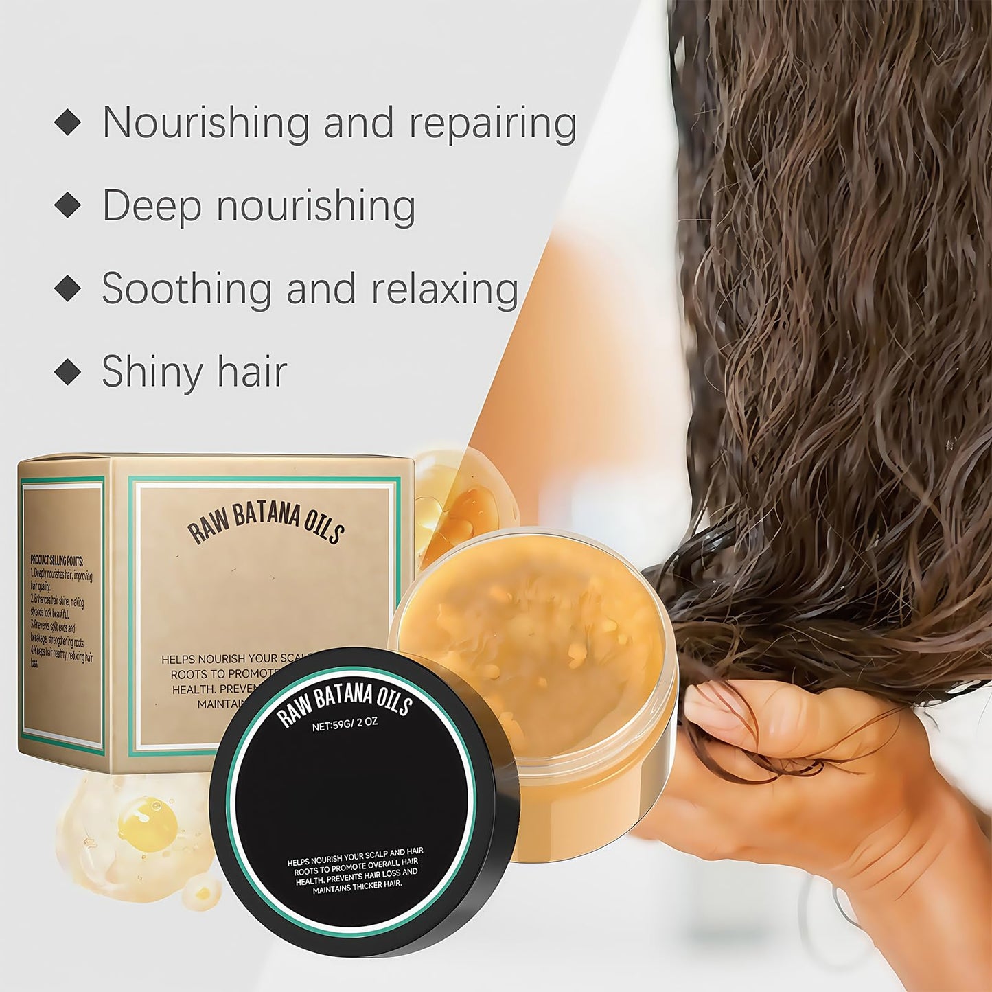 Coloroom Batana Oil for Hair Growth – Organic Batana Hair Growth Butter – Prevents Hairs Loss – Thicker, Stronger, Hairs & Shine