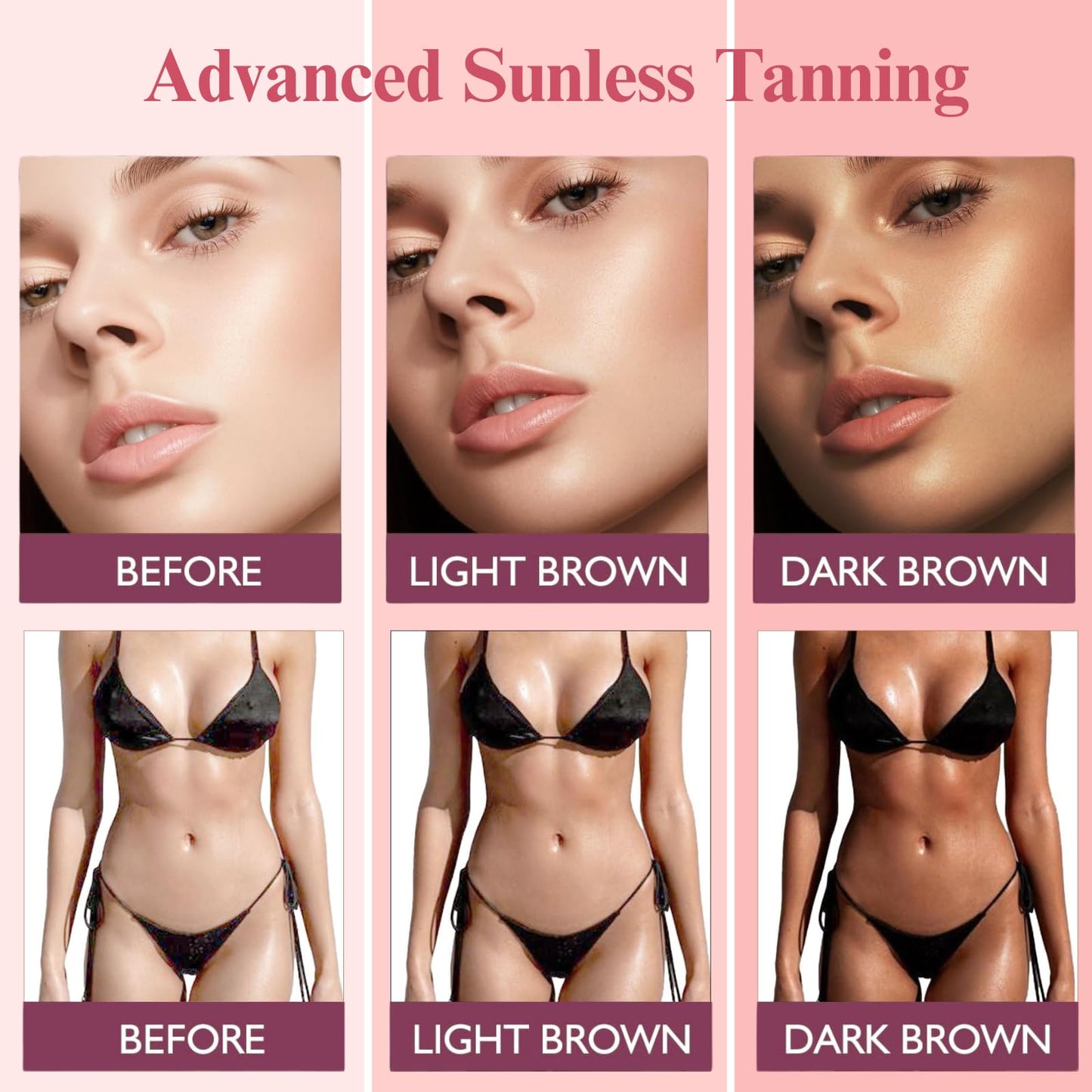 Trendyfave Advanced Sunless Tanning Drops, Tanning Drops, Natural Skin Tone Enhancer for Face & Body, Streak-Free Formula with Vitamin E, Tanning Oil, Sun-Kiss-Glow Without UV Damage, 60ml/1Bottle