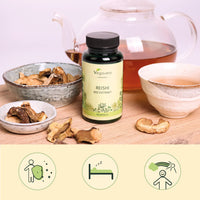 Organic Reishi Extract Vegavero® | 8400mg (14:1) Ganoderma Lucidum | with Polysaccharides & Beta Glucans | Mushroom Extract Powder | 90 Capsules | Vegan