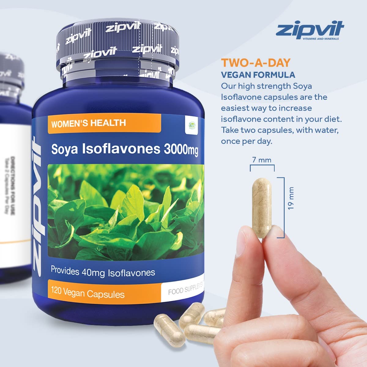 SOYA Isoflavones 3000mg, 6000mg Daily Dose. 120 Vegan Capsules, 2 Months Supply