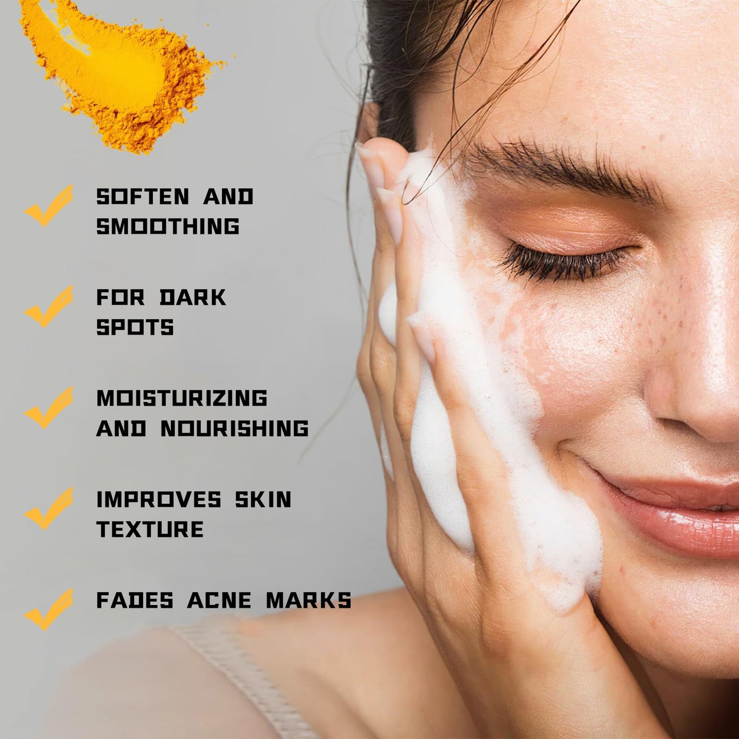 IZBEAUVO Kojic Acid & Turmeric Face Wash,Kojic Acid Foaming Cleanser,Deep Cleansing Brightening Face Wash,Foaming Facial Cleanser for Exfoliating, Unclog Pores, Acne Scars, Smooth Skin for All Skin Care