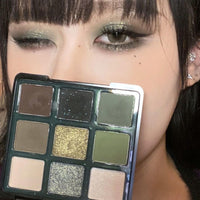 Full Matte Eyeshadow Palette - 9 Colors for Women, Soft Blendable Nudes & Browns for Natural Looks - Warm Nude Shades Green