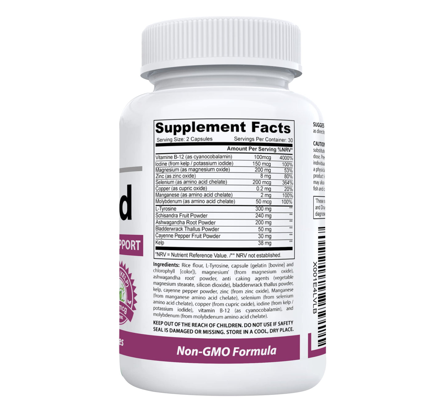 ThyroAid #1 Thyroid Support Supplement | Premium Thyroid Formula & Energy Support with Kelp, Iodine, Ashwagandha, Selenium, B12, Copper & More | 60 Capsules (Non-GMO)