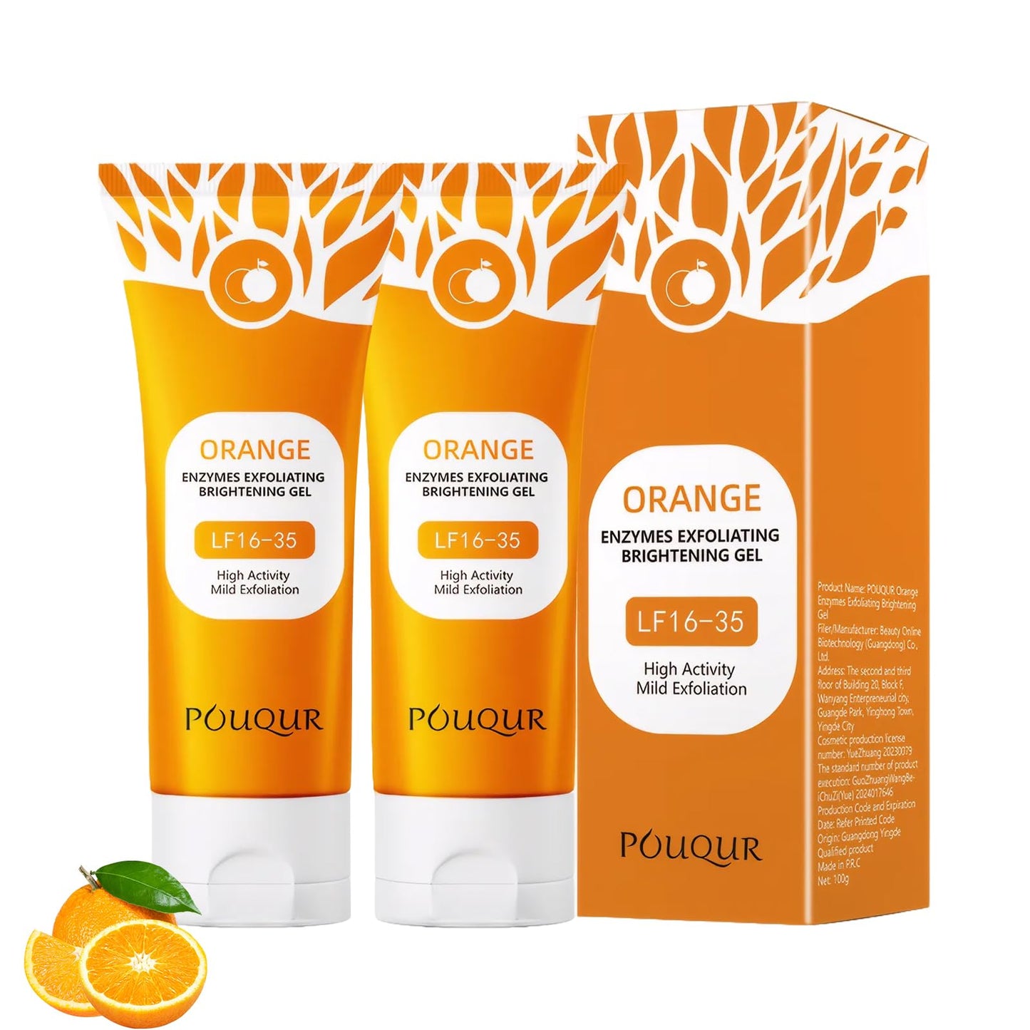 GMHLLES Purifying Exfoliating Gel 2 PCS Orange Peeling Gel Keeps Skin Hydrated Softens Skin and Removes Dead Skin Make Your Skin Smooth and Bright Suitable for All Skin Types
