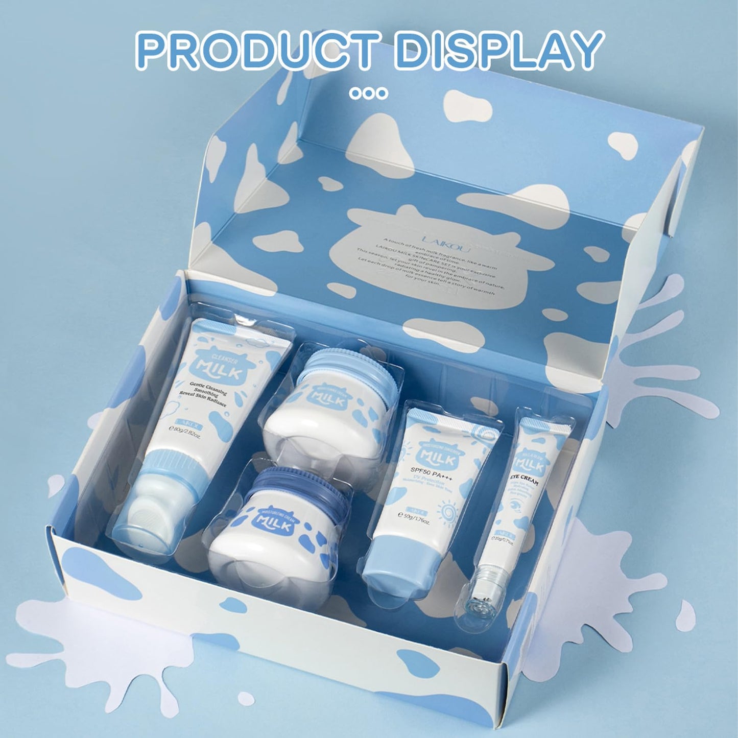 ChicNana skincare set, skin care sets & kits, milk skincare for kids Women Gift Set for Teenage Girls, with Sunscreen, Cleanser, Moisturizing Cream, Eye cream, Face Cream, Travel Kit (5pcs)