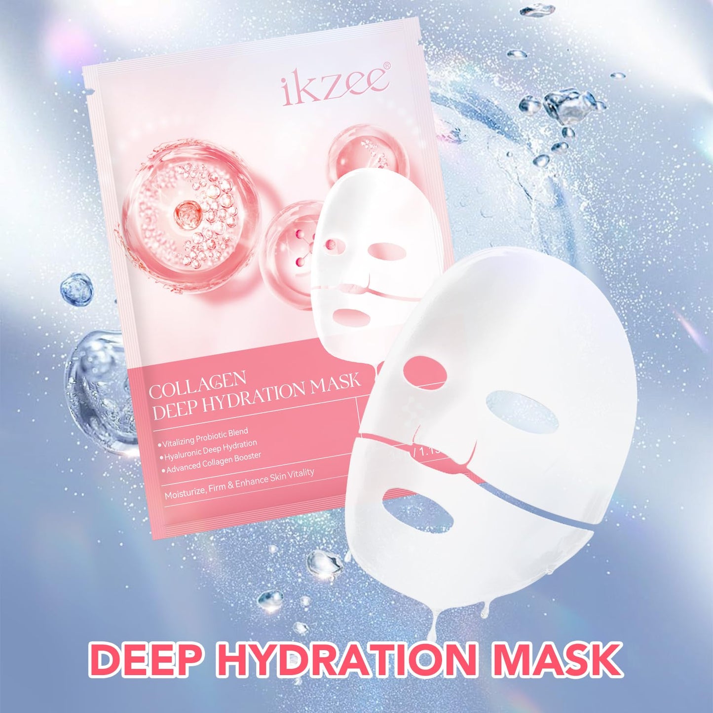 leyosger Collagen Face Mask, Collagen Deep Hydration Mask, Collagen Overnight Moisturize Mask, Reduce Fine Lines and Wrinkles, Pore Minimizing, Elasticity Improvement, Firm & Enhance Skin Vitality (B)