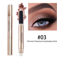 Glitter Eyeshadow Metallic Eye Shadow Stick,Pearl Shimmer Dual-Ended Eyeshadow Eye Brightener Highlighting Pen,High Pigmented,Cruelty Free,Smooth Easy To Color For Sensitive Eyes Makeup (#03)