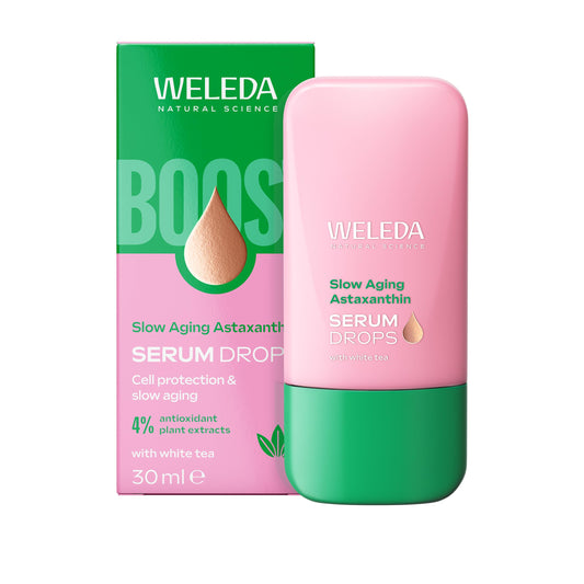 Weleda Slow Aging Astaxanthin Face Serum Drops with White Tea, Facial Serum with Antioxidant Plant Extracts, Cell Protection, 100% Certified Natural, Organic, Vegan, 30ml