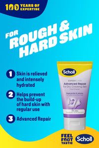 Scholl ExpertCare Advance Repair Foot Cream 150ml, Intensive Moisturiser for Cracked Heels and Dry Cracking Skin with Uvit, Urea, and Pro-Vitamin B5 Complex for Softer Smoother Feet