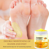 Turmeric&Vitamin C Foot&Hand Cream for Cracked Heels and Dry Skin-30% Hyaluronic Acid Hand Cream for Very Dry Feet&Hands,Hard Skin Remover,Intensive Moisturising for Cracked Skin for Women&Men,250g
