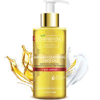Bielenda Argan Face Oil - Essential Face Treatment Cleans Removes Makeup Deeply Moisturizes And Nourishes The Skin - Anti-Aging Effect Against Wrinkles - Argan Cleansing Face Oil With Pro-Retinol - 140 ml