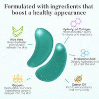 BLOOMORA Under Eye Gel Patches - Aloe Vera Under Eye Patches for Puffy Eyes & Dark Circles - Hyaluronic Acid + Collagen Gel Pads for Reducing Appearance of Puffiness & Hydration - 30 Pairs
