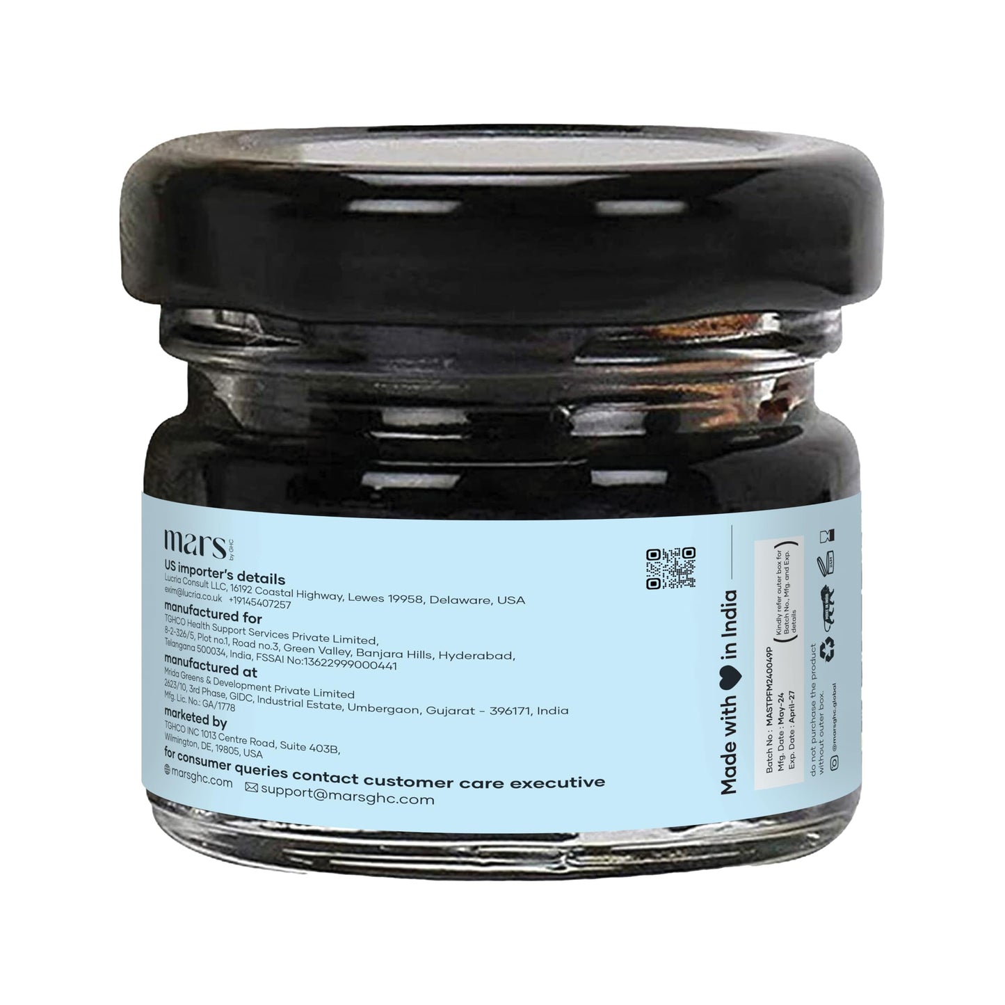 mars by GHC Mars Pure Himalayan Shilajit Resin Powered by Ashwagandha - 15g | Sourced Directly from India | 75%+ Fulvic Acid | Enhances Strength, Stamina & Immunity | Pack of 1