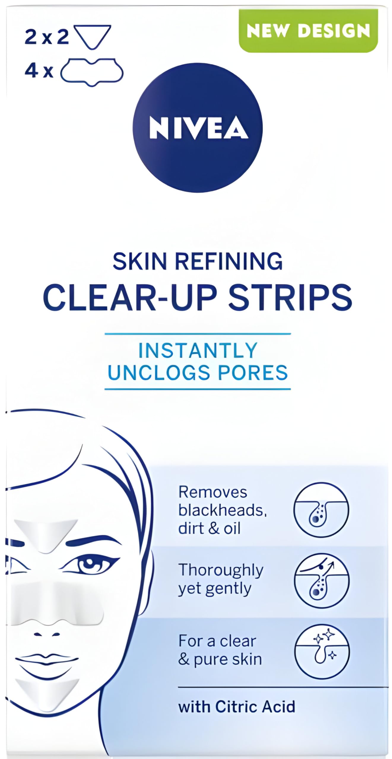 Nivea NIVEA Clear Up Strips Skin Refining, 6 Pieces (Pack of 2)