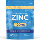 Zinc Supplements 100mg | High Strength Zinc Tablets | 180 Count | Suitable for Vegetarians & Vegans | Carlyle