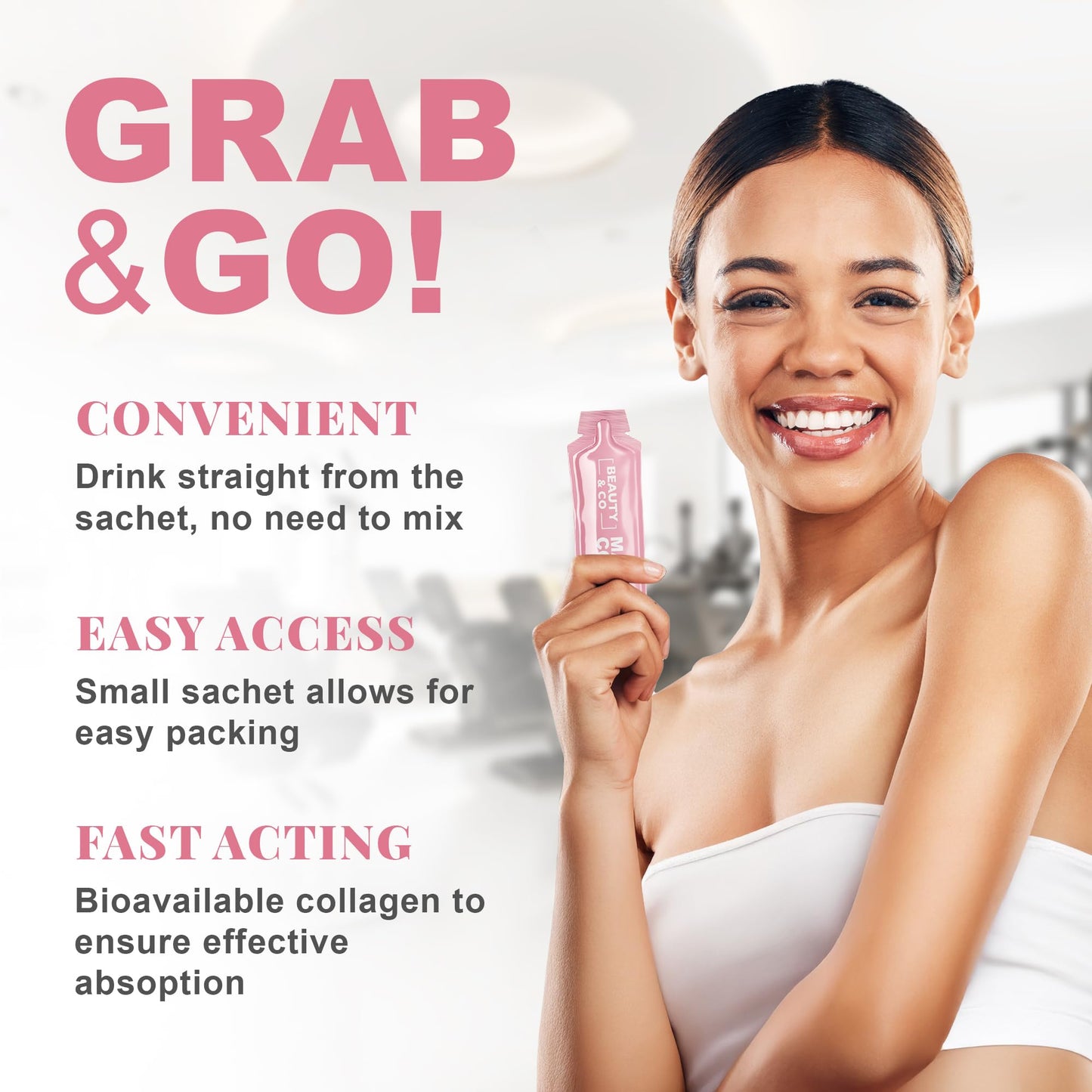 Beauty & Co Marine Collagen Gels | 3,000mg with Hyaluronic Acid, Biotin & Vitamin C | Collagen Supplements for Women | High Absorption | (14 Gels)