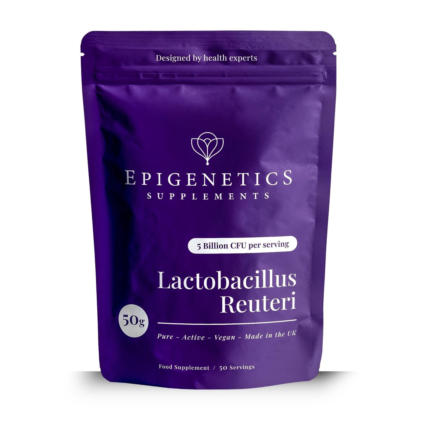 Lactobacillus Reuteri 50g | Yoghurt Starter Culture Kit | 5 Billion CFU Probiotic + Chicory Root Prebiotic (Inulin) | Vegan Friendly Powder UK Made | 1g Daily (50 Servings)