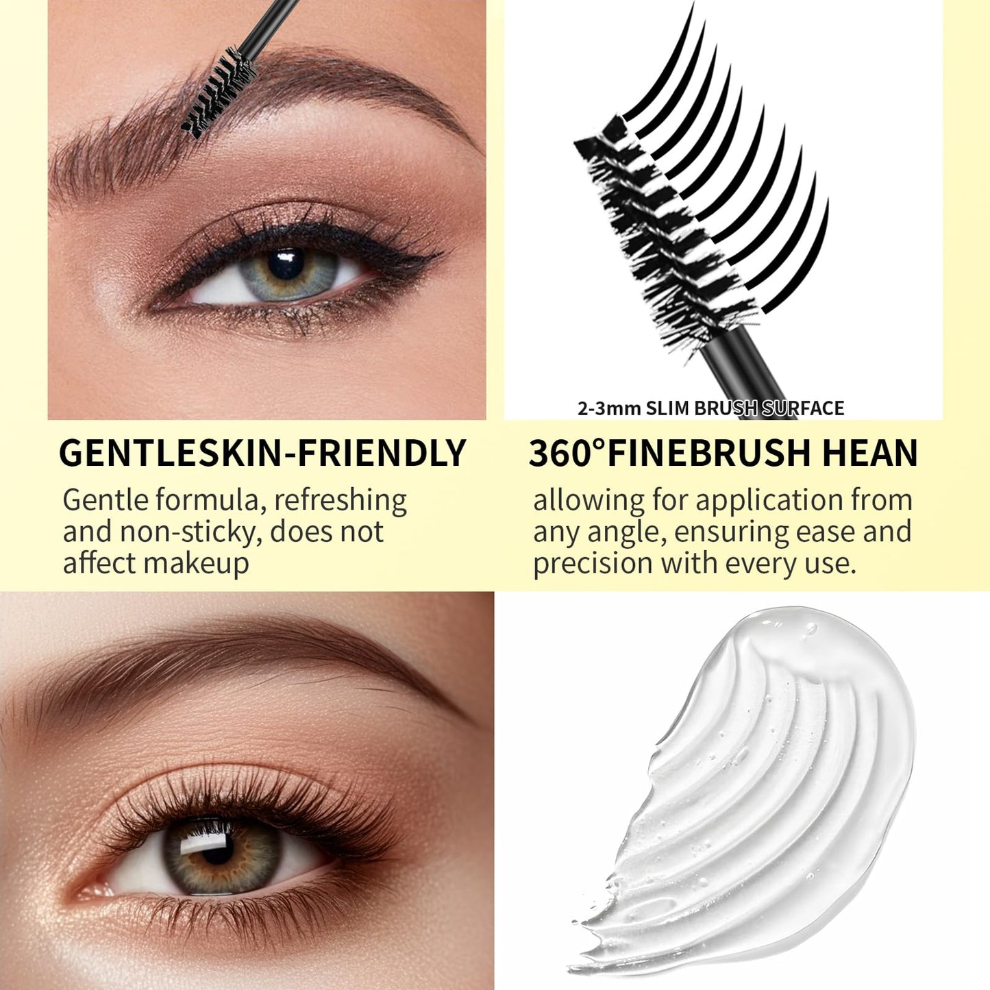 Weixinbuy 2-IN-1 Microblading Eyebrow Pen Long-lasting, Waterproof Eyebrow Pencil Dual-Ended with 4-Fork-Tip & Brow Brush & Clear Brow Gel, Fluffy & Defined Brows for Natural-Looking (2# Brown)