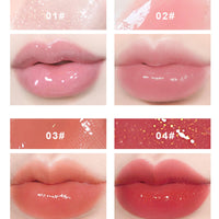 HERBINSOLS 4pcs Lip Gloss Set - Hydrating Clear Lip Glow Oil - Crystal Jelly Tinted Plumping Lip Gloss - Long Lasting Moisturizing Non-Sticky Lipgloss Set For Women Girls