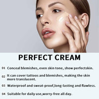 GMHLLES All-Over Complexion Perfector Creme Body Coverage Perfector,80g Waterproof and Smudge-Proof Body Coverage Perfector with Powder Puff for Mature Skin & Leg Cover-Up