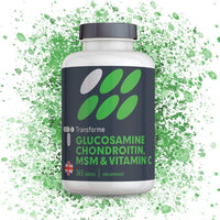 Glucosamine Chondroitin MSM Vitamin C Tablets, High Strength Complex, 365 Tablets Up to 1 Year Supply, Easy to Swallow, Gluten Free, by Transforme