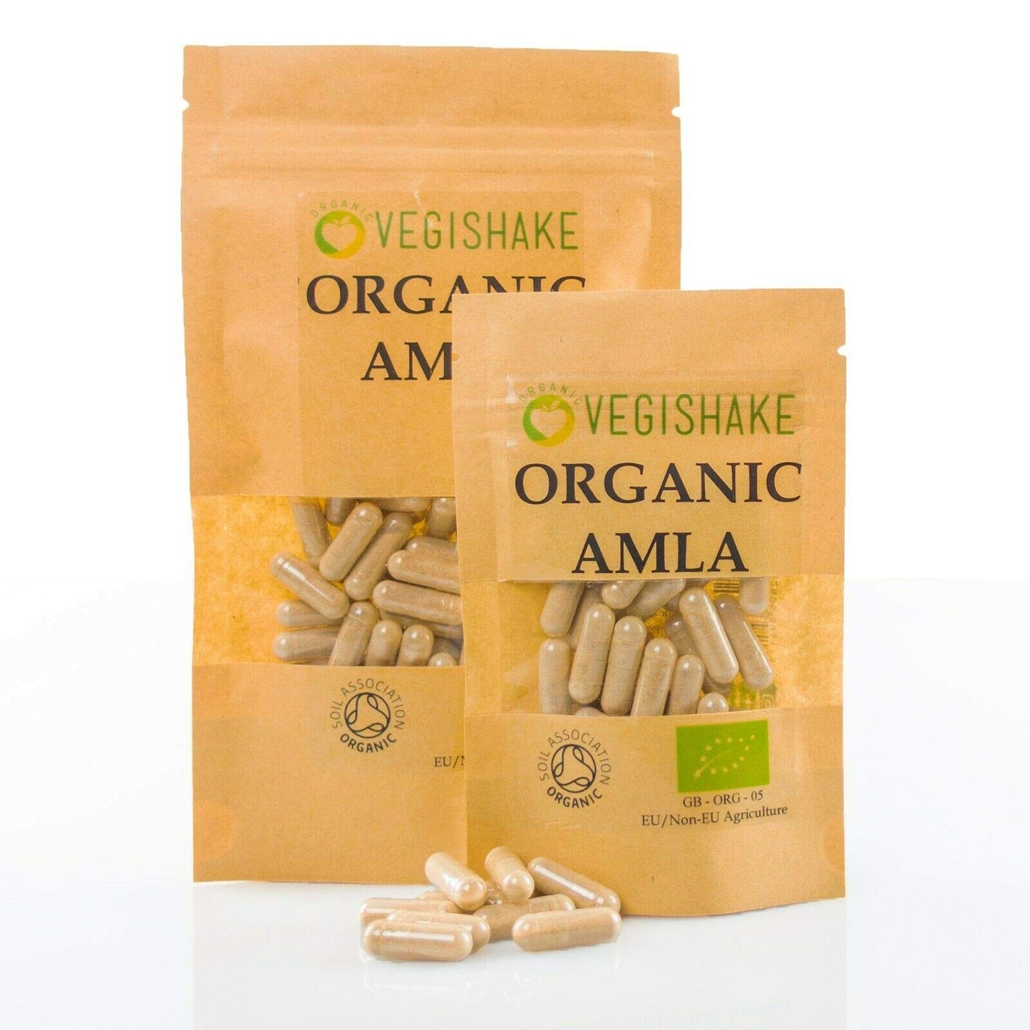 vegishake Organic Amla Indian Gooseberry HPMC Capsules 900mg Indian Gooseberry Digestion Grey Hair Colour Vitamin C Beauty Care Vegan Halal Kosher (400 Capsules)
