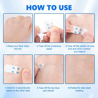 LFWZRY 120 Pcs Face Lift Tapes for Facial Wrinkles Reduction, V Line Facial Tape Lifts Invisible Waterproof Stickers, Instant Makeup Facade Lift Tool for Hide Wrinkles Double Chin Saggy Eye Skin