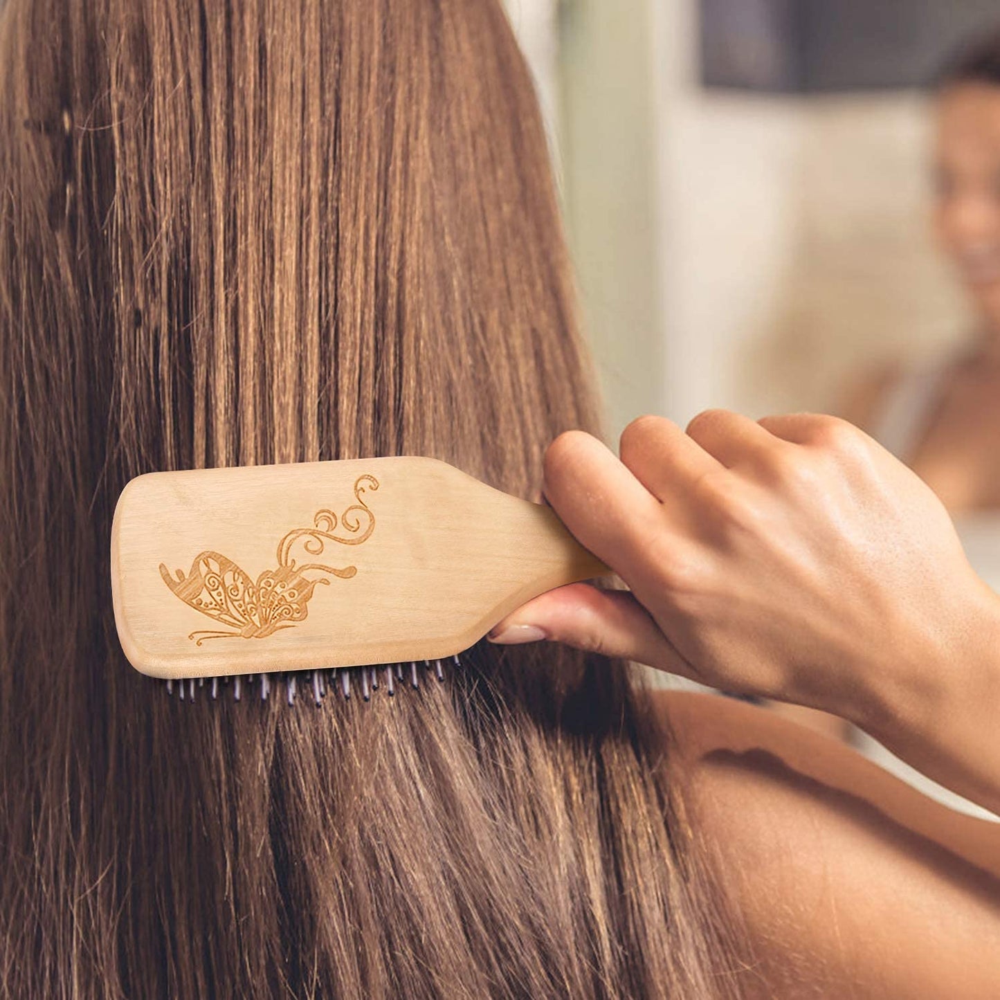 Hair Brush Boar Bristle Hairbrush for Thick Curly Thin Long Short Wet or Dry Hair Adds Shine and Makes Hair Smooth, Best Paddle Hair Brushes and Comb Set for Men Women Kids