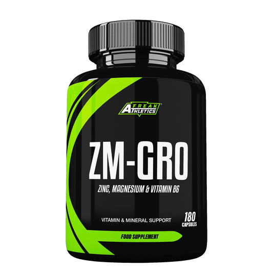 Freak Athletics ZM-GRO - Zinc, Magnesium & Vitamin B6 Capsules | 180 Vegan Capsules | Muscle Recovery, Sleep & Immune Support | High Absorption Formula | Made in The UK