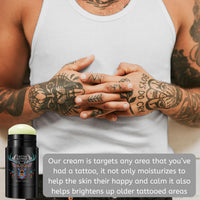 Tattoo Balm Stick, Tattoos Aftercare Cream for Old & New, Colour Enhancing Tattoo Moisturiser, Natural Tattoo Butter for Healing & Hydration, Vegan Tattoo Care Stick, Nourishing & Soothing, 40g