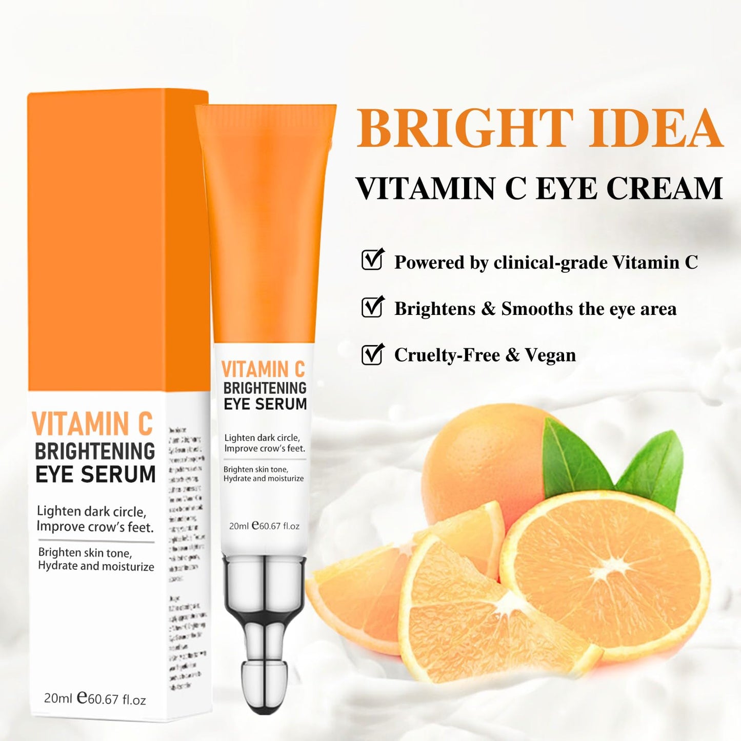 Trendyfave Vitamin C Eye Cream For Puffiness Eyes, Vit C Eye Cream For Dark Circles And Puffiness, Anti Wrinkle Vit C Serum For Women/Men Anti Aging (2PCS)