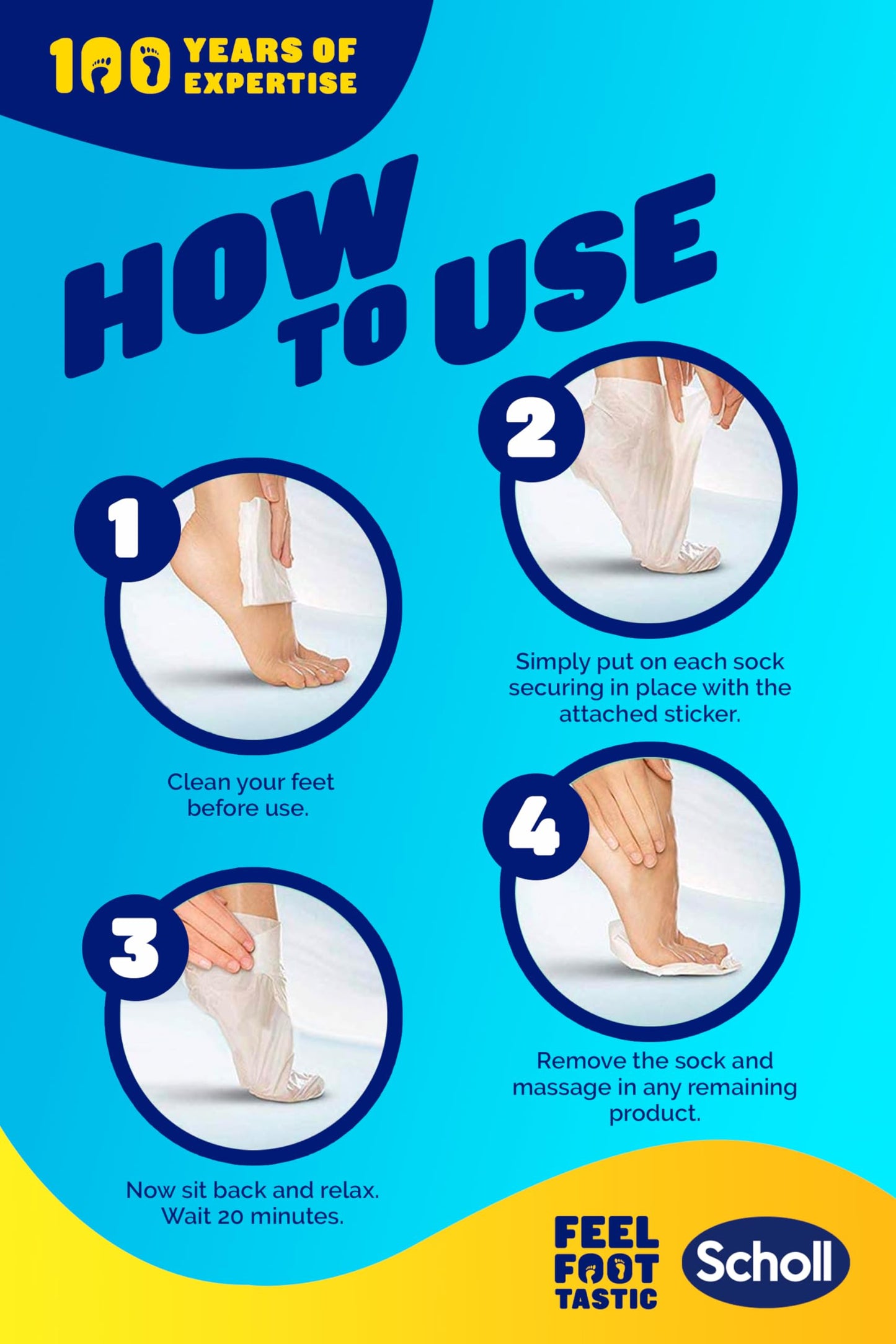 Scholl PediMask for Soft Feet, Deep Moisturising Pedicure Foot Mask with Manuka Honey, Urea and Shea Butter, Clinically Proven for Softer Feet