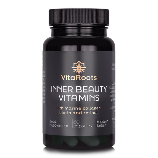 Vitaroots Inner Beauty Vitamins, with Marine Collagen, Retinol and Biotin