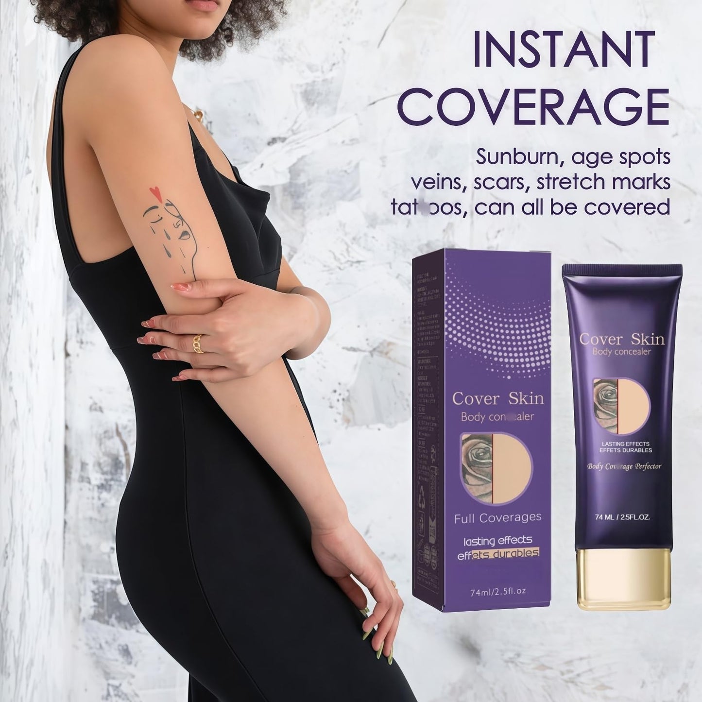 Oumun Body Concealer Full Coverage,A per/fect leg brush for the Entire Skin Tone,Waterproof Leg & Body Makeup,Moisturize the Skin,Skin Repair,Easy to Absorb Smooth Texture,Colour Corrector,Leg Makeup