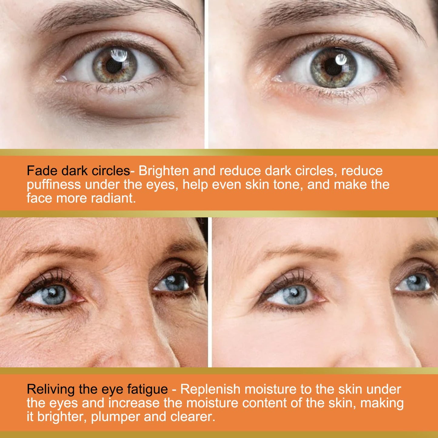 Hydrating Vitamin C Eye Cream Stick for Dark Circles & Puffy Eyes - Reduces Puffiness & Fine Lines - Cooling Anti-Aging Eye Balm for Men & Women