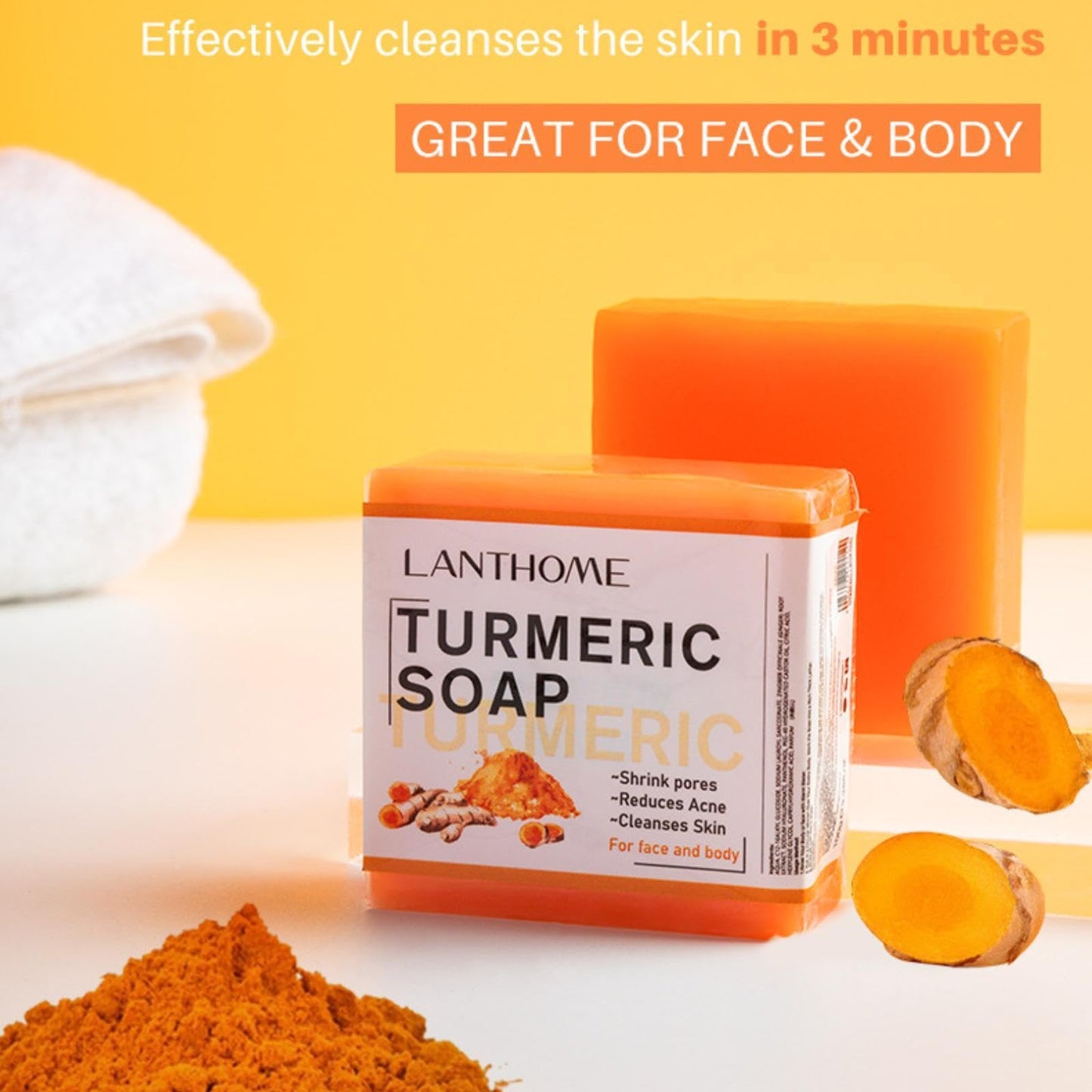 MKNZOME Turmeric Skincare Set, 5Pcs Skin Care Pamper Gifts for Women, Skin Care Sets & Kits Facial Kit with Turmeric Cream, Turmeric Soap, Turmeric Oil, Body and Bath Set