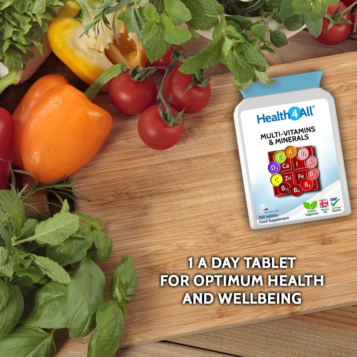 Health4All Multivitamins & Minerals One a Day 360 Tablets 100% RDA