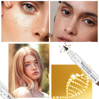 HAORQEE Freckle Pen Freckle Tint Set, 2 Colors Fake Freckles Makeup Pen Natural Lifelike Long-Lasting Waterproof Freckle Stamp for a Natural Sun-Kissed Makeup(Light Brown + Dark Brown)