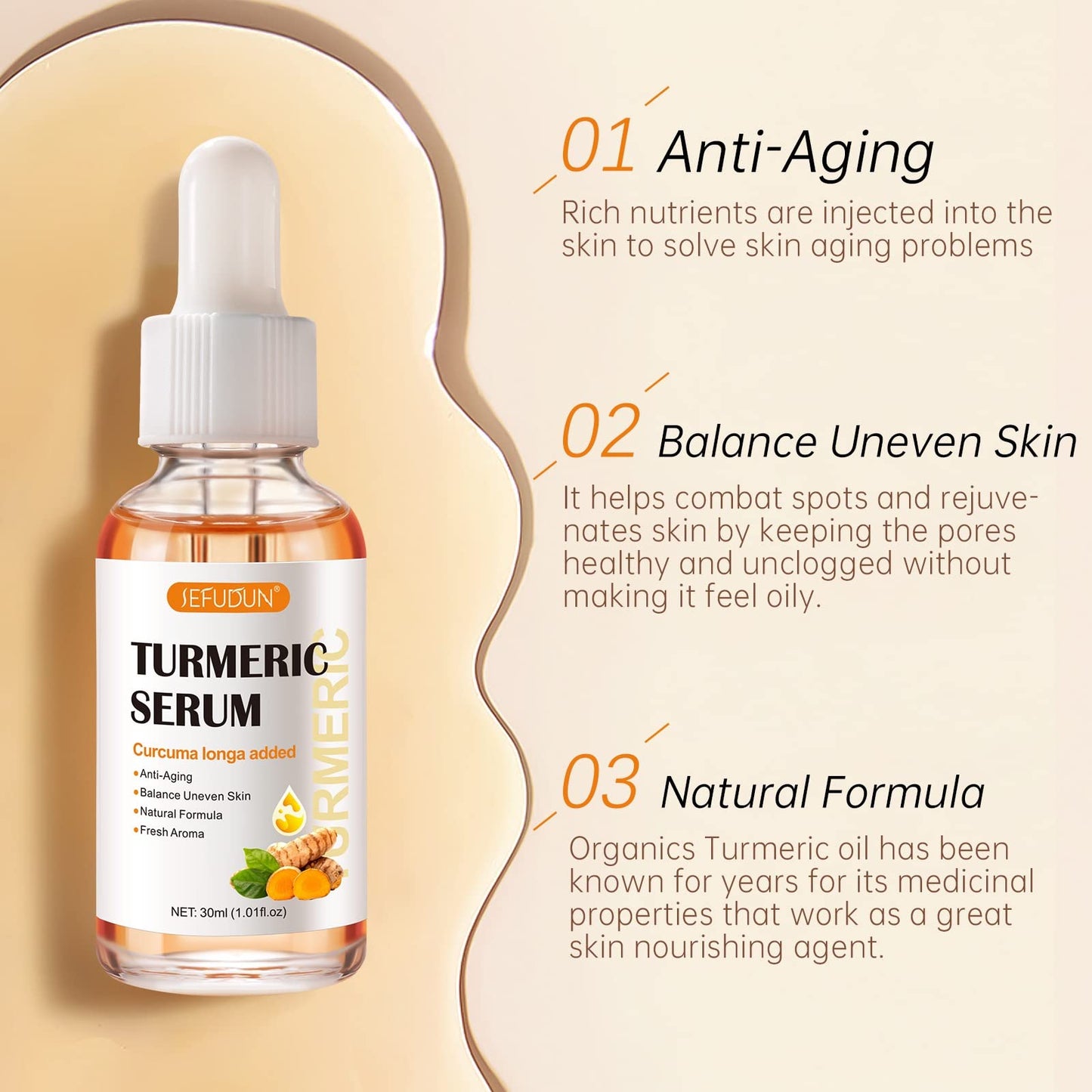 Turmeric Dark Spot Corrector Serum Oil, Turmeric Serum for Dark Spots Remover,Brightening Skincare for Hyperpigmentation, Acne Scars & Age Spots