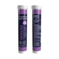 HIGHER NATURE Higher Nature - Immune Effervescent - Easy to Take Immune Support - Vitamin C, D & Zinc - No Artificial Sweeteners – Blackcurrant and Elderberry Flavour - 20 Tablets