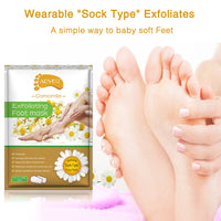 CCKULOOB Foot Peel Mask, Exfoliating Foot Mask for Soft Baby Feet Repair Heels & Removes Dry Dead Skin Feet Peeling Socks Foot Treatment for Hard Skin, 3 Pairs