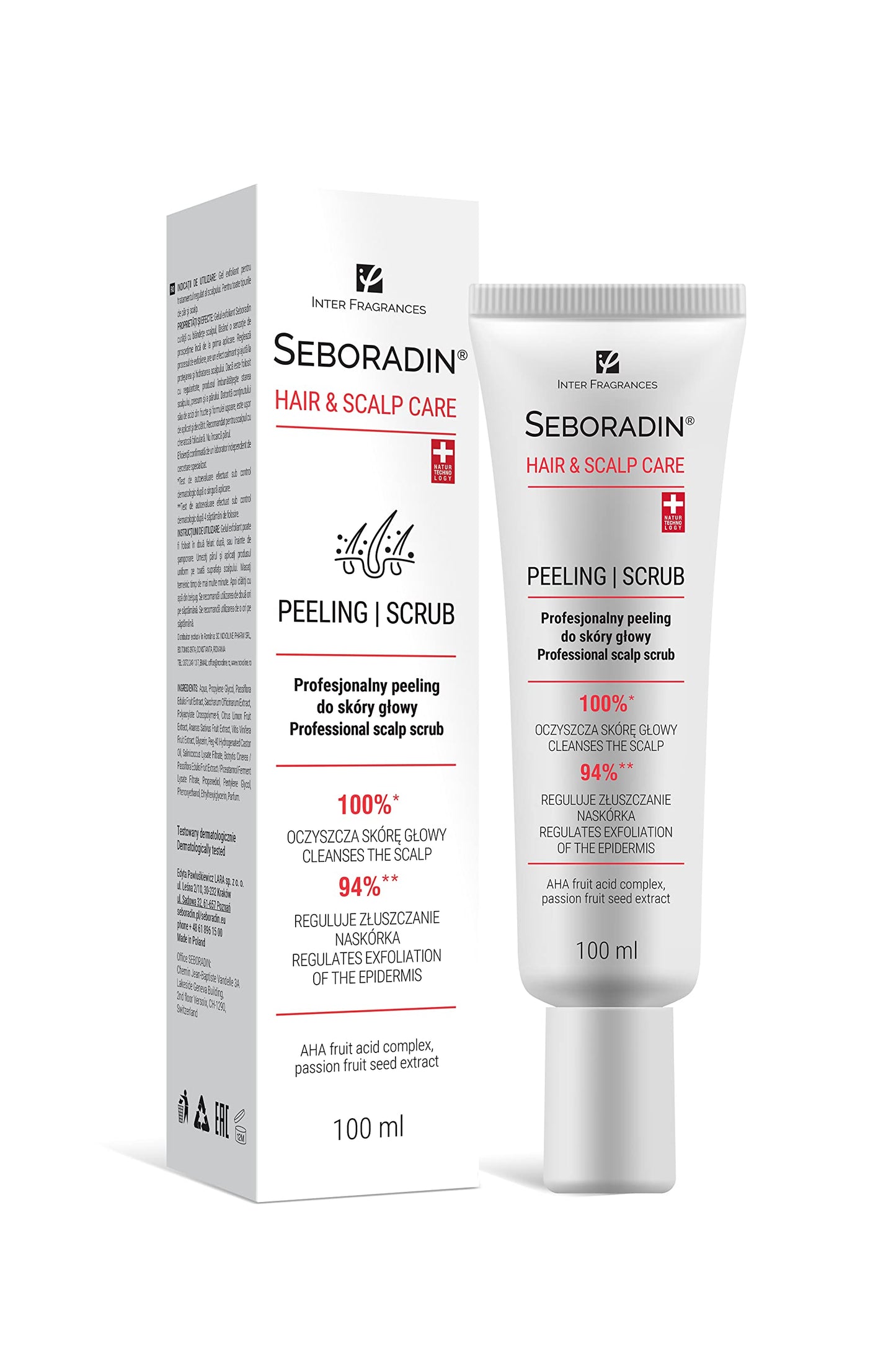 SEBORADIN Seboradin Enzyme Scalp Scrub Peeling Exfoliator With AHA Exfoliating Treatment Gentle Cleaning Sebum Regulation Renewal Treatment With Natural Ingredients 100 ml