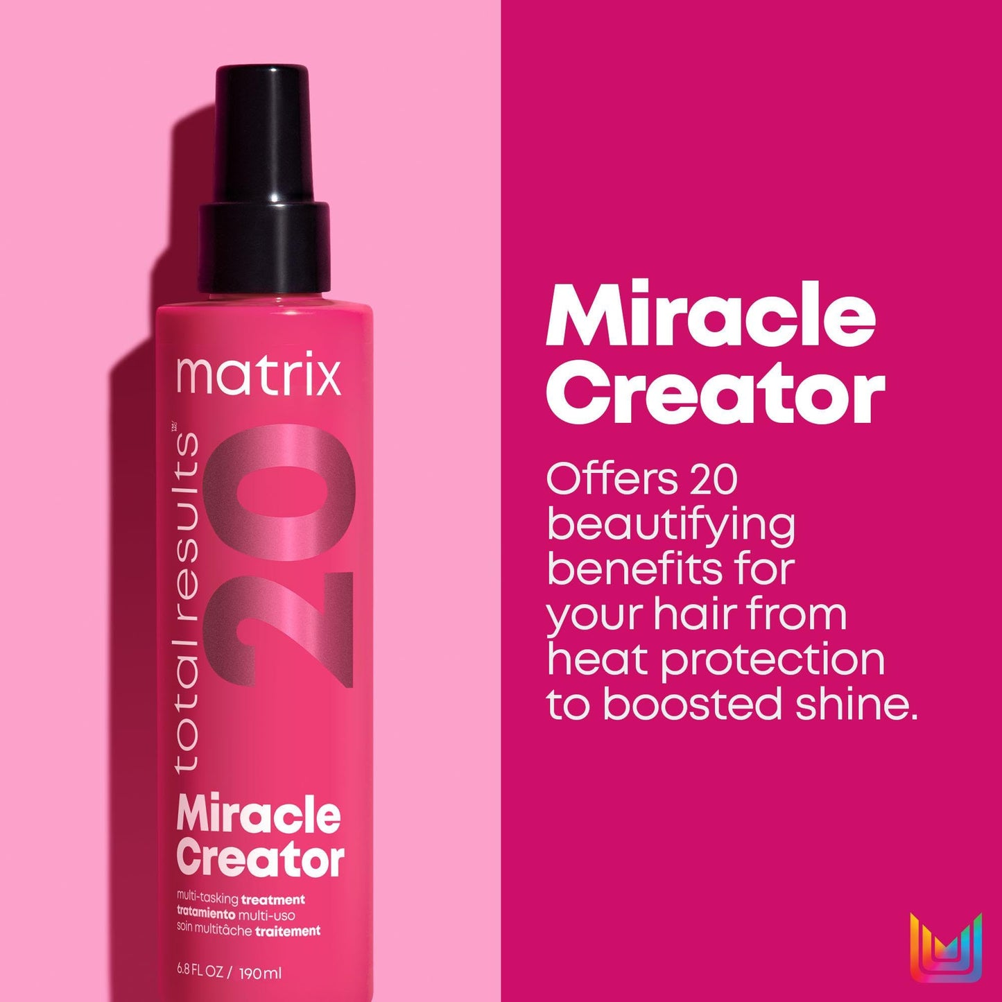 Matrix Multi-Tasking Hair Treatment, Leave-In Conditioner and Heat Protector with 20 Benefits, Total Results, Miracle Creator, 200 ml